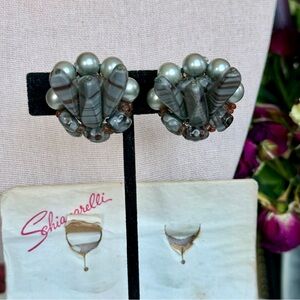 SCHIAPARELLI Vintage Abstract 1950s Earrings